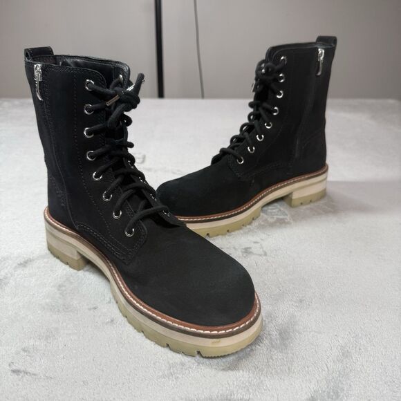 Clarks Orianna Hi Suede Lace Up Boots Women’s 8.5 Black Combat Chunky - Picture 11 of 11